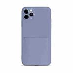 Liquid Silicone Skin Feel Shockproof Phone Case with Card Slot For iPhone 11 Pro(Lavender Grey)