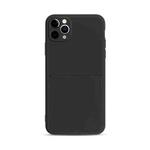 Liquid Silicone Skin Feel Shockproof Phone Case with Card Slot For iPhone 11(Black)