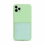 Liquid Silicone Skin Feel Shockproof Phone Case with Card Slot For iPhone 11 Pro Max(Green)