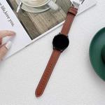 For Samsung Galaxy Watch4 40mm / 44mm Sewing Leather Strap Watch Band(Brown)
