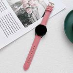 For Samsung Galaxy Watch4 40mm / 44mm Sewing Leather Strap Watch Band(Dark Pink)