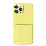 Liquid Silicone Skin Feel Shockproof Phone Case with Card Slot For iPhone 13 mini(Yellow)