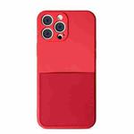 Liquid Silicone Skin Feel Shockproof Phone Case with Card Slot For iPhone 13 mini(Red)