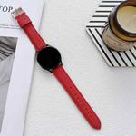 For Samsung Galaxy Watch4 40mm / 44mm Lychee Texture Leather Strap Watch Band(Red)
