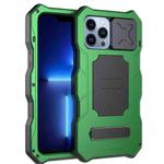For iPhone 12 / 12 Pro Camshield Shockproof Life Waterproof Dustproof Metal Case with Holder(Green)