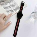 For Samsung Galaxy Watch4 40mm / 44mm Two-color Silicone Strap Watch Band(Black Red)