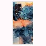 For Samaung Galaxy S22 Ultra 5G Marble Pattern Shockproof TPU Phone Case(Abstract Blue)