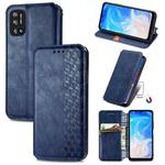 For Doogee N40 Pro Cubic Grid Pressed Horizontal Flip Magnetic Leather Case with Holder & Card Slots & Wallet(Blue)