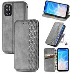 For Doogee N40 Pro Cubic Grid Pressed Horizontal Flip Magnetic Leather Case with Holder & Card Slots & Wallet(Grey)