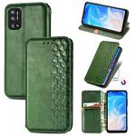 For Doogee N40 Pro Cubic Grid Pressed Horizontal Flip Magnetic Leather Case with Holder & Card Slots & Wallet(Green)