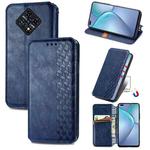 For Infinix Zero 8 Cubic Grid Pressed Horizontal Flip Magnetic Leather Case with Holder & Card Slots & Wallet(Blue)