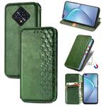 For Infinix Zero 8 Cubic Grid Pressed Horizontal Flip Magnetic Leather Case with Holder & Card Slots & Wallet(Green)