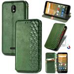 For Vodafone Smart E11 Cubic Grid Pressed Horizontal Flip Magnetic Leather Case with Holder & Card Slots & Wallet(Green)