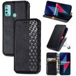 For Wiko Power U30 Cubic Grid Pressed Horizontal Flip Magnetic Leather Case with Holder & Card Slots & Wallet(Black)