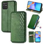 For Honor Play 5T Youth Cubic Grid Pressed Horizontal Flip Magnetic Leather Case with Holder & Card Slots & Wallet(Green)