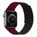 Silicone Magnetic Integrated Short Strap Watch Band For Apple Watch Series 8&7 41mm / SE 2&6&SE&5&4 40mm / 3&2&1 38mm(Black Wine Red)