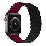 Silicone Magnetic Integrated Long Strap Watch Band For Apple Watch Series 9&8&7 41mm / SE 3&SE 2&6&SE&5&4 40mm / 3&2&1 38mm(Black Wine Red)