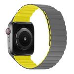 Silicone Magnetic Integrated Long Strap Watch Band For Apple Watch Series 8&7 45mm / SE 2&6&SE&5&4 44mm / 3&2&1 42mm(Grey Yellow)