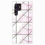 For Samaung Galaxy S22 Ultra 5G Abstract Marble Pattern TPU Phone Protective Case(Pink)