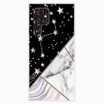 For Samaung Galaxy S22 Ultra 5G Abstract Marble Pattern TPU Phone Protective Case(Black)