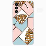 For Samsung Galaxy A13 5G Abstract Marble Pattern TPU Phone Protective Case(Blue Pink Plaid)