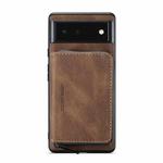 For Google Pixel 6 JEEHOOD Magnetic Zipper Horizontal Flip Phone Leather Case(Brown)