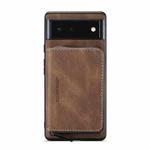For Google Pixel 6 Pro JEEHOOD Magnetic Zipper Horizontal Flip Phone Leather Case(Brown)