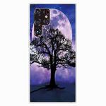 For Samaung Galaxy S22 Ultra 5G Painted Pattern High Transparent TPU Phone Case(Moon Tree)