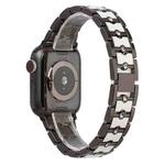 Big Diamond Three-bead Steel Strap Watch Band For Apple Watch Ultra 49mm / Series 8&7 45mm / SE 2&6&SE&5&4 44mm / 3&2&1 42mm(Black+White)