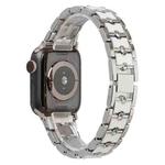 Big Diamond Three-bead Steel Strap Watch Band For Apple Watch Ultra 49mm / Series 8&7 45mm / SE 2&6&SE&5&4 44mm / 3&2&1 42mm(Silver+White)