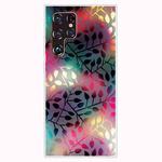 For Samaung Galaxy S22 Ultra 5G Painted Pattern Transparent TPU Phone Case(Fluorescent Branches)