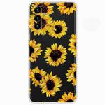 For Samsung Galaxy A13 5G Painted Pattern Transparent TPU Phone Case(Yellow Chrysanthemum)