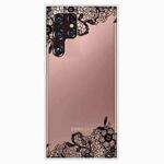 For Samaung Galaxy S22 Ultra 5G Painted Pattern High Transparent TPU Phone Case(Lace Flower)