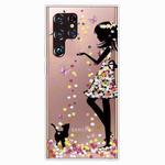 For Samaung Galaxy S22 Ultra 5G Painted Pattern High Transparent TPU Phone Case(Girl)