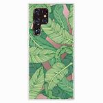 For Samaung Galaxy S22 Ultra 5G Painted Pattern High Transparent TPU Phone Case(Banana Leaf)