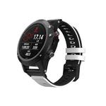 For Garmin Fenix 6 Two-color Silicone Strap Watch Band(White Black)