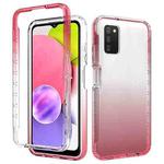 For Samsung Galaxy A03s 166mm High Transparency Two-color Gradual Change PC+TPU Phone Case(Red)