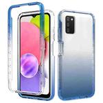 For Samsung Galaxy A03s 166mm High Transparency Two-color Gradual Change PC+TPU Phone Case(Blue)