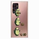 For Samaung Galaxy S22 Ultra 5G Painted Pattern High Transparent TPU Phone Case(Avocado)