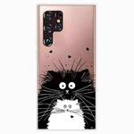 For Samaung Galaxy S22 Ultra 5G Painted Pattern High Transparent TPU Phone Case(Black and White Rat)