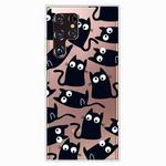 For Samaung Galaxy S22 Ultra 5G Painted Pattern High Transparent TPU Phone Case(Funny Cats)