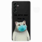 For Samsung Galaxy A13 5G Painted Pattern High Transparent TPU Phone Case(Mask Cat)