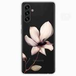 For Samsung Galaxy A13 5G Painted Pattern High Transparent TPU Phone Case(Lotus)