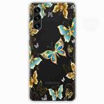 For Samsung Galaxy A13 5G Painted Pattern High Transparent TPU Phone Case(Golden Butterflies)