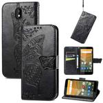 For Vodafone Smart E11 Butterfly Love Flowers Embossed Horizontal Flip Leather Case with Holder & Card Slots & Wallet & Lanyard(Black)