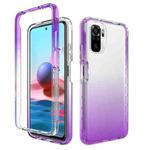 For Xiaomi Redmi Note 10 High Transparency Two-color Gradual Change PC+TPU Phone Case(Purple)