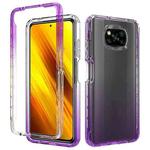 For Xiaomi Poco X3 NFC High Transparency Two-color Gradual Change PC+TPU Phone Case(Purple)