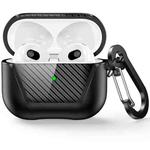 PC Anti-fall Earphones Case with Hook For AirPods 3(Black)