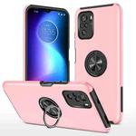 For Xiaomi Redmi Note 10 4G PC + TPU Shockproof Magnetic Phone Case with Invisible Ring Holder(Rose Gold)