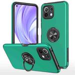 For Xiaomi Mi 11 Lite 5G PC + TPU Shockproof Magnetic Phone Case with Invisible Ring Holder(Dark Green)